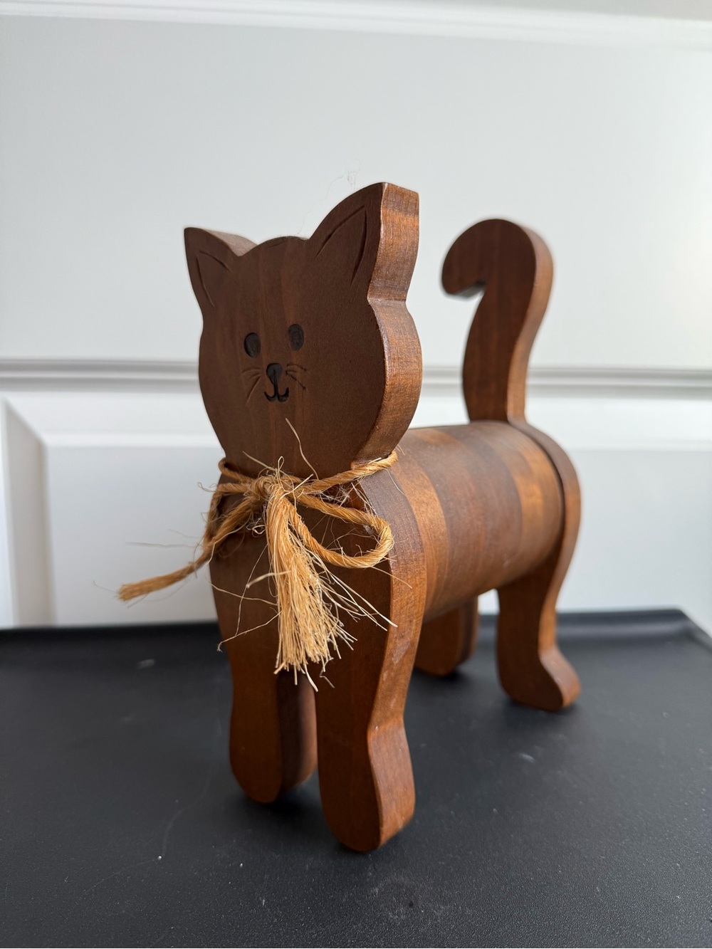 Cottagecore wooden cat piggy bank